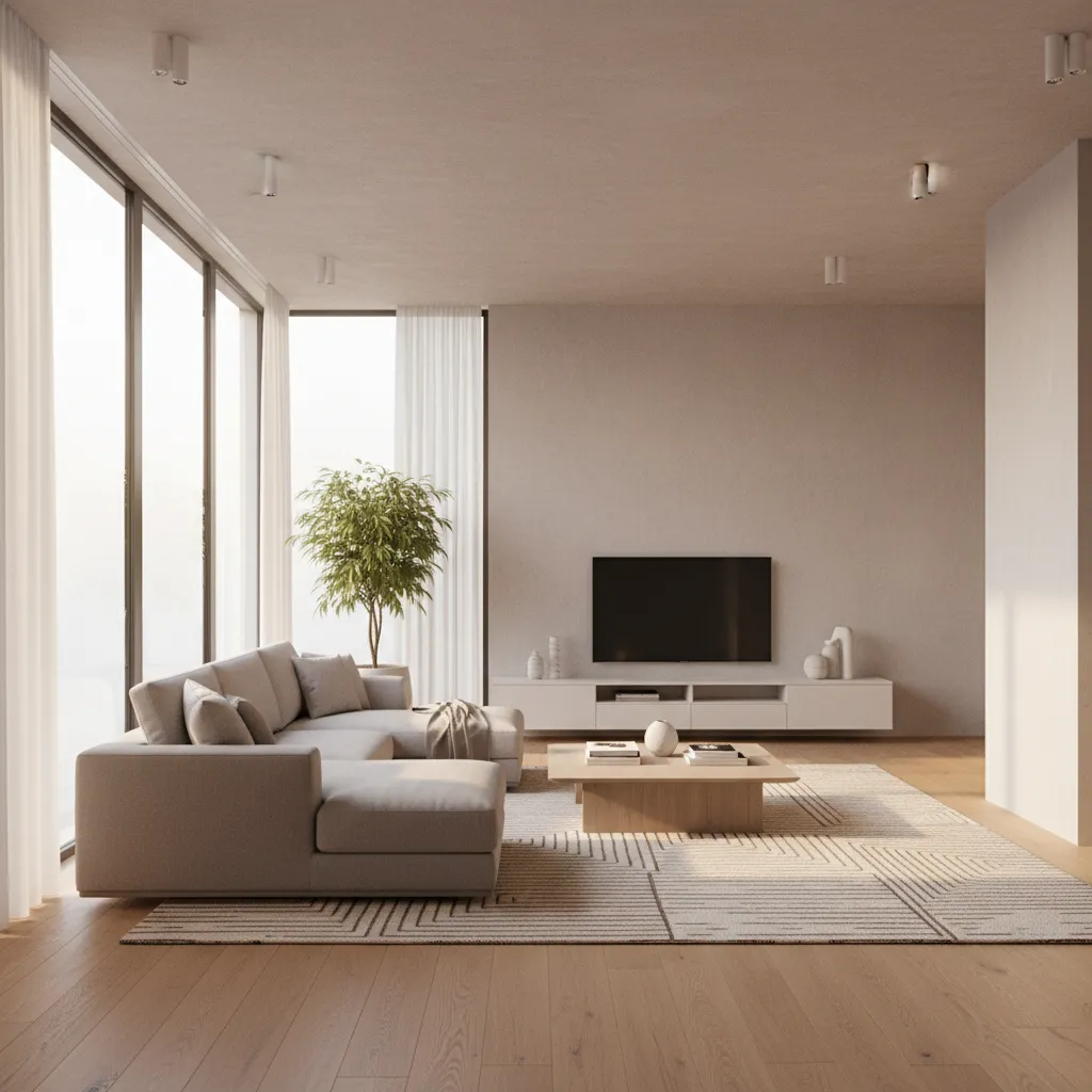 3D interior rendering showing natural daylight and realistic lighting bounce