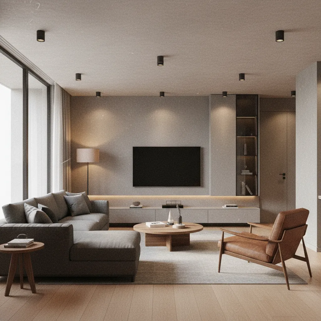 Grainy interior render showing noise caused by low sampling settings