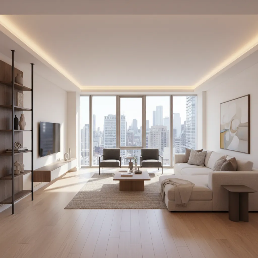 Render realista de interior generado por software de diseño