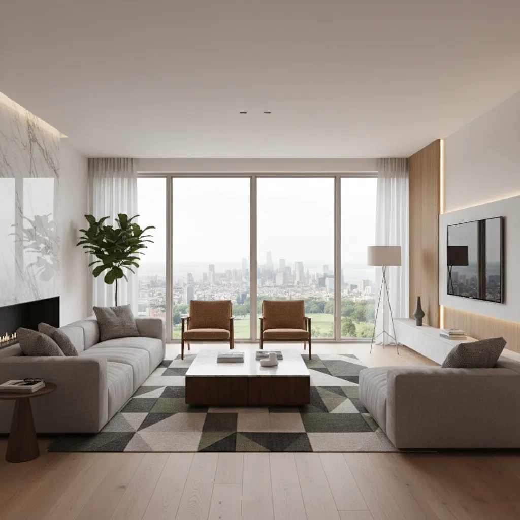 Detailed 3D interior scene prepared for animation rendering