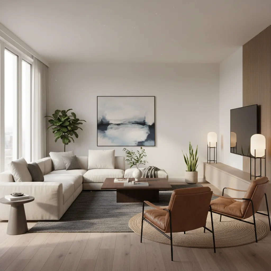 Interior rendering lighting comparison showing realistic shadows and materials