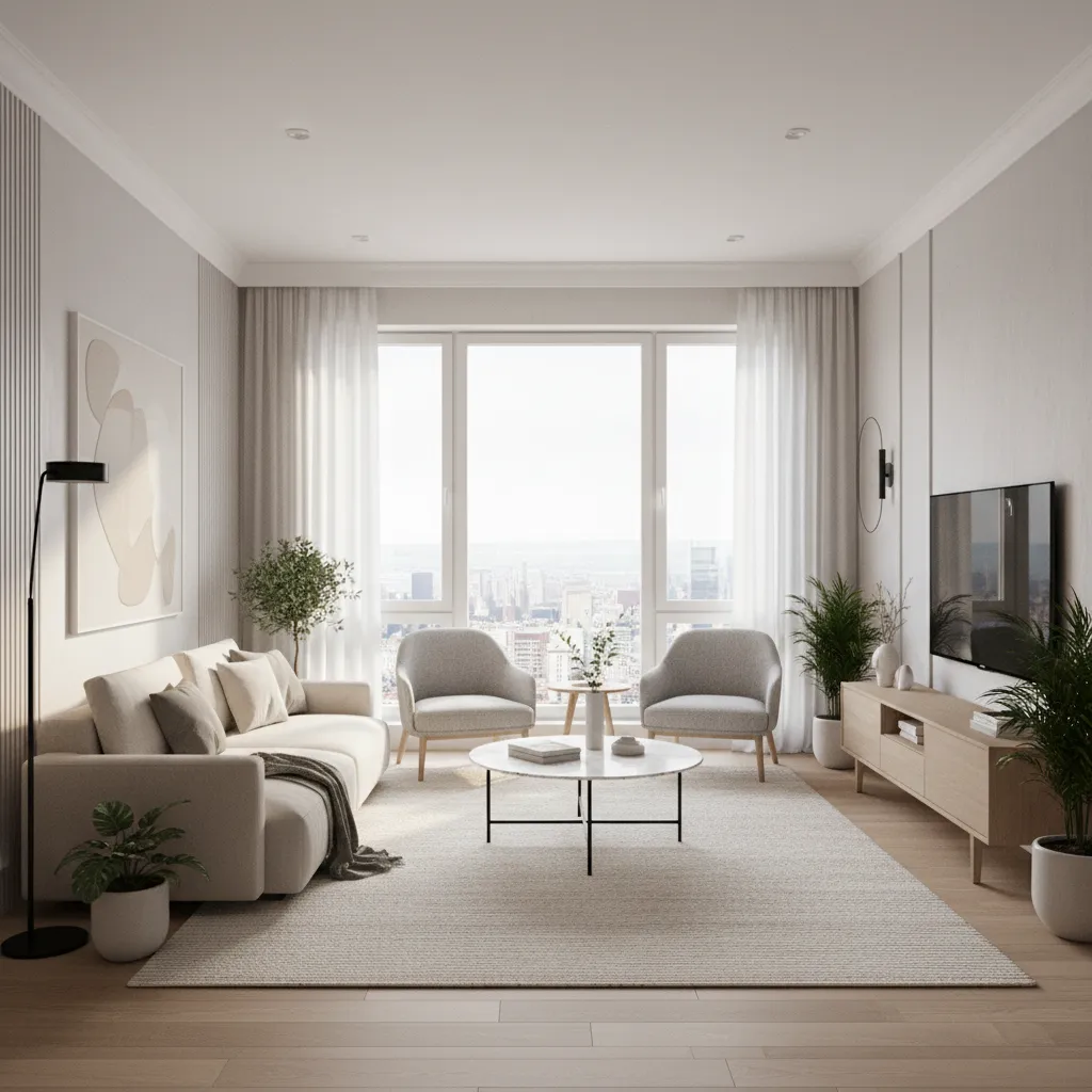 Realistic interior rendering used in a student design portfolio