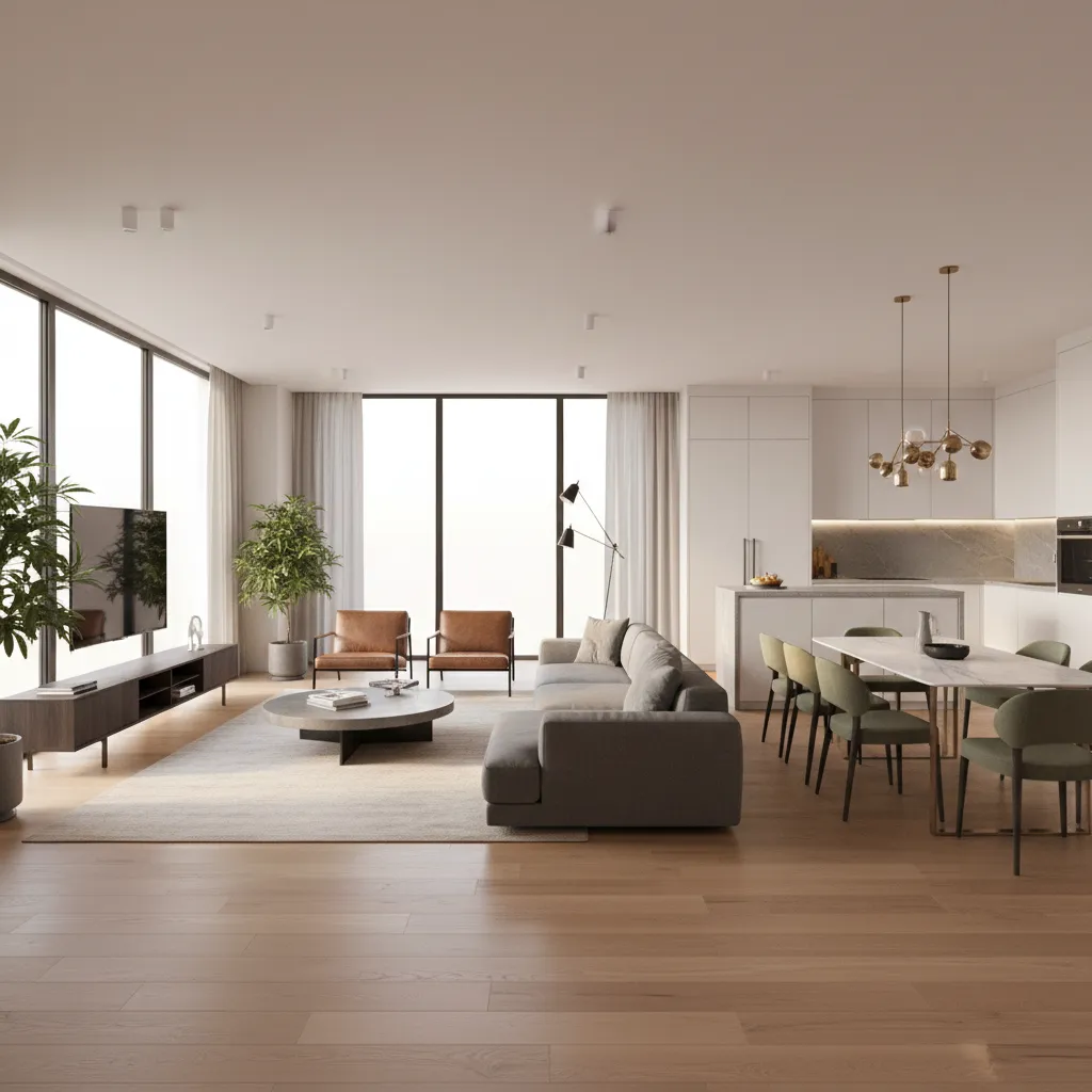 photorealistic interior rendering produced using visualization software