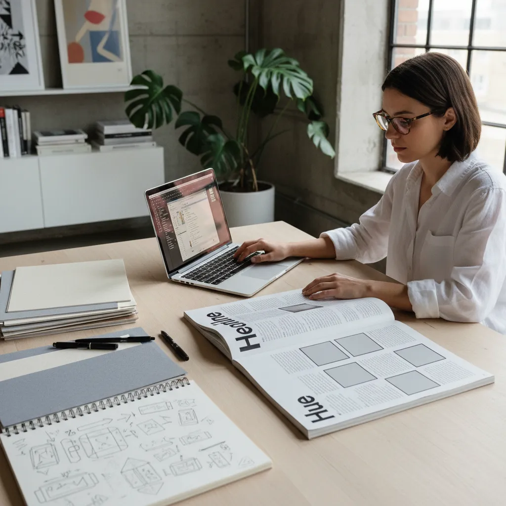 Interior de revista: diseño grafico profesional