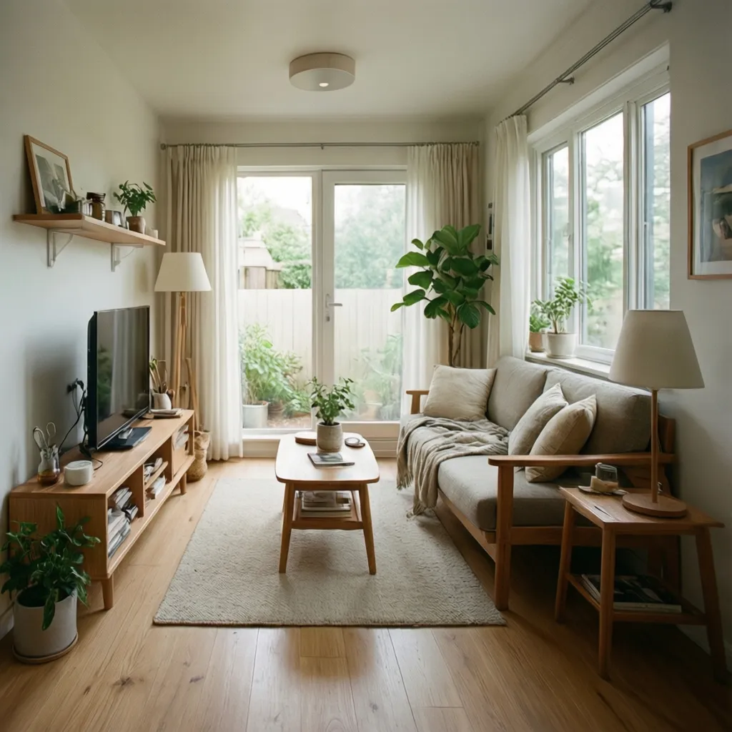 Interior rumah kecil yang dirancang efisien