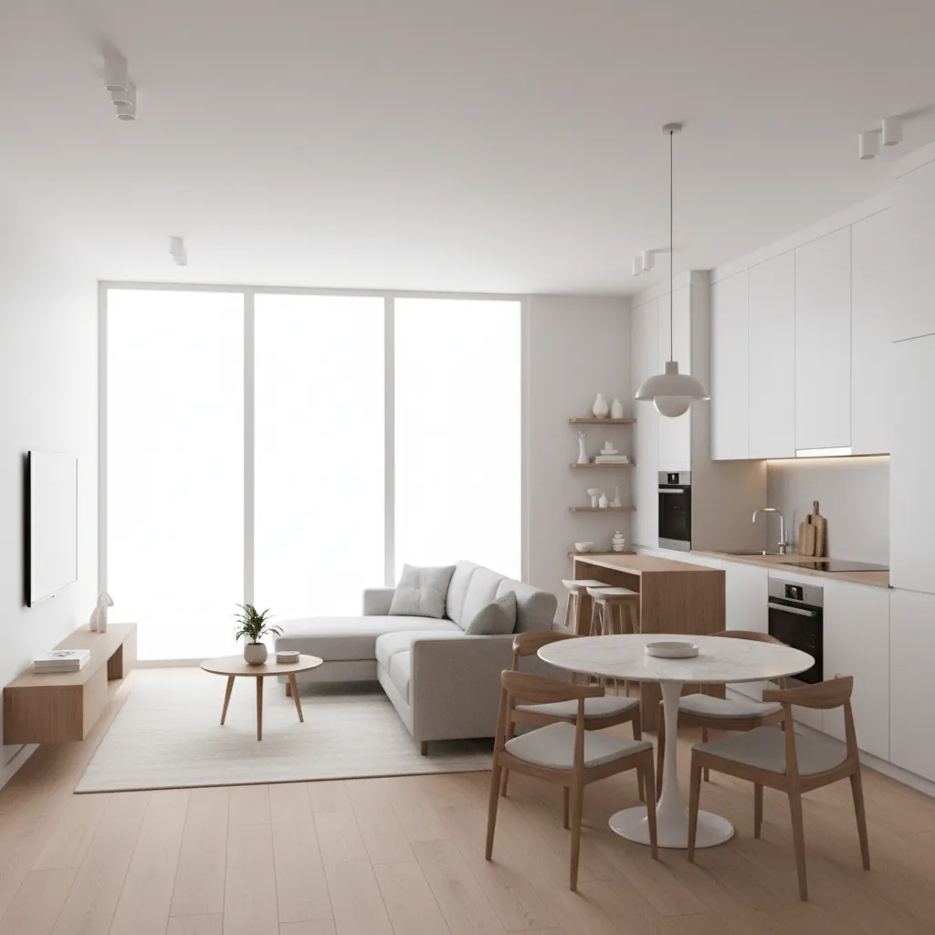 Interior rumah kecil dengan konsep ruang terbuka