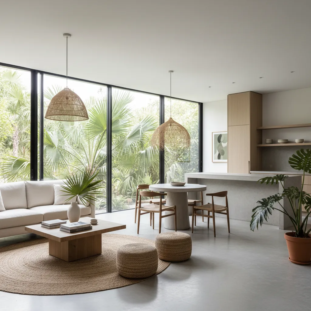 Interior rumah kecil sederhana tanpa sekat