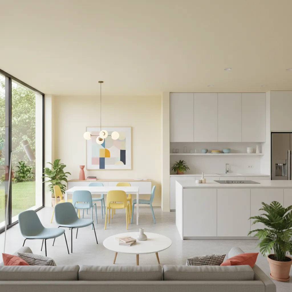 Interior rumah kecil dengan pencahayaan alami dan konsep open space