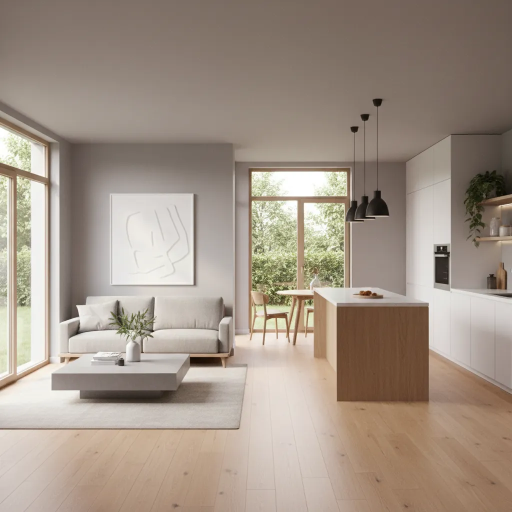 Interior rumah kecil dengan konsep ruang terbuka