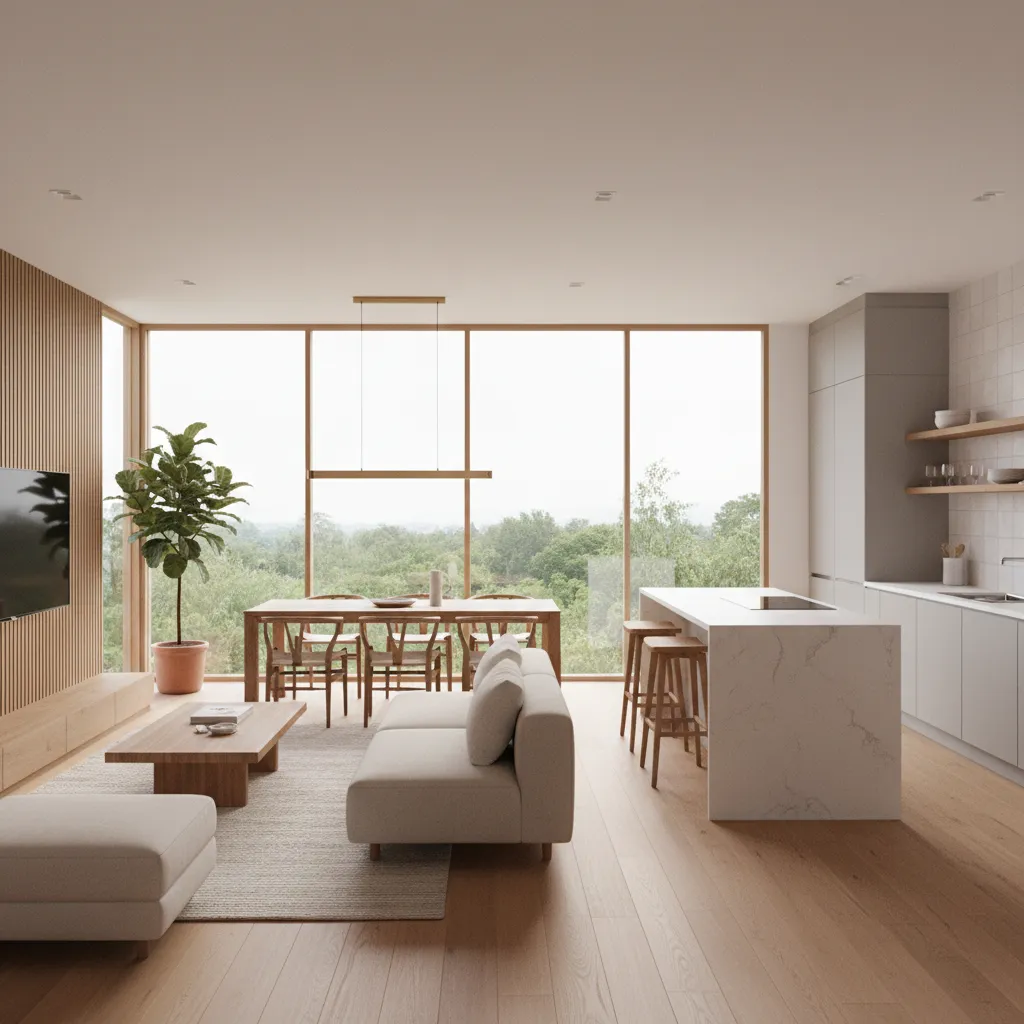Interior rumah kecil dengan konsep ruang terbuka