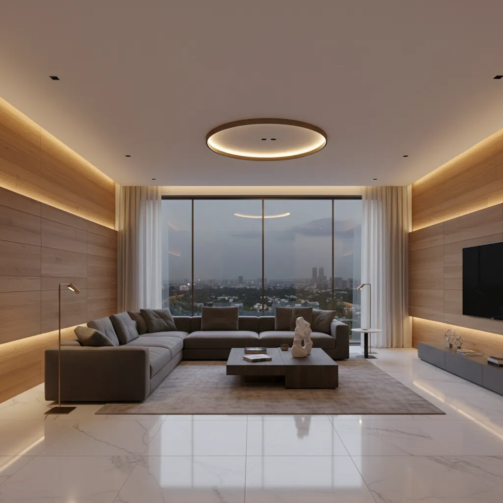 Interior ruang keluarga rumah minimalis mewah