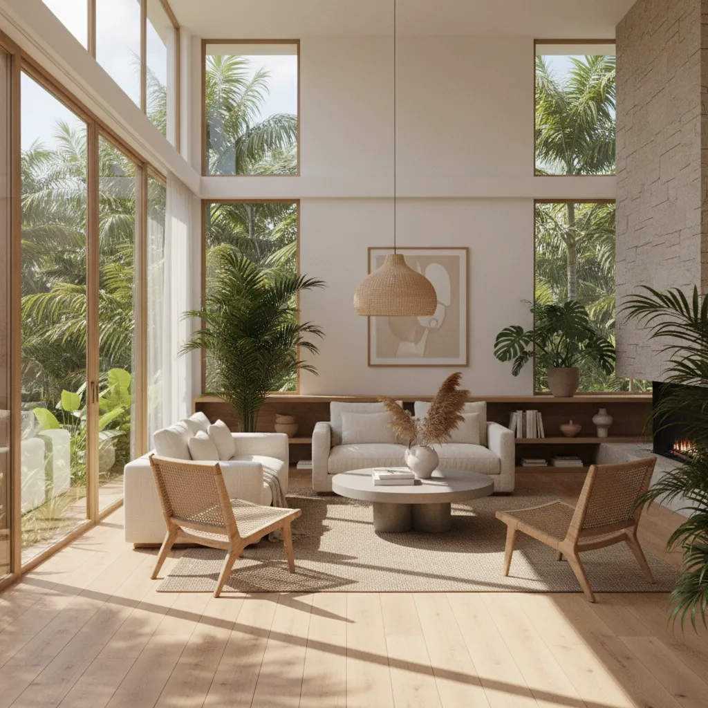 Interior rumah minimalis dengan pencahayaan alami