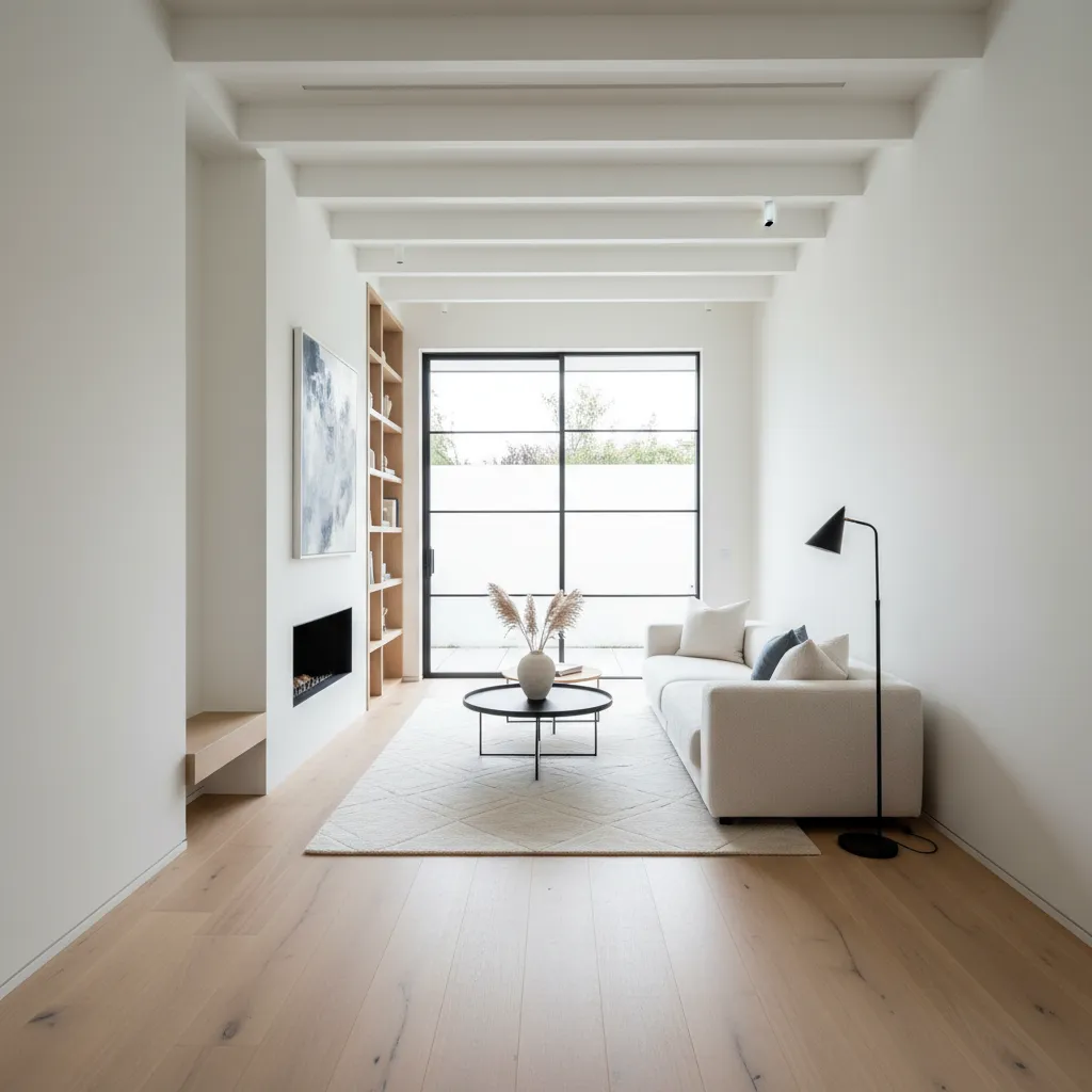 Interior rumah sempit yang terasa luas dengan plafon tinggi