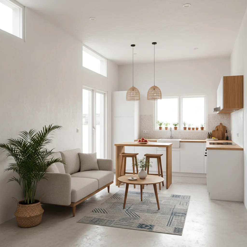 Interior rumah type 36 dengan konsep ruang terbuka