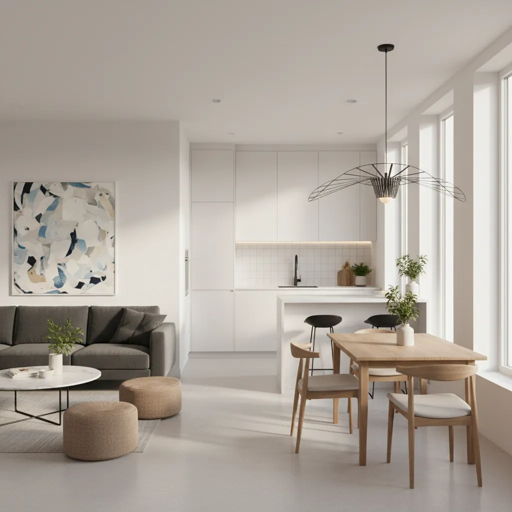 Interior rumah type 60 dengan konsep ruang terbuka