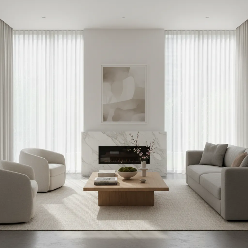 Salón moderno preparado para fotografía de interiorismo