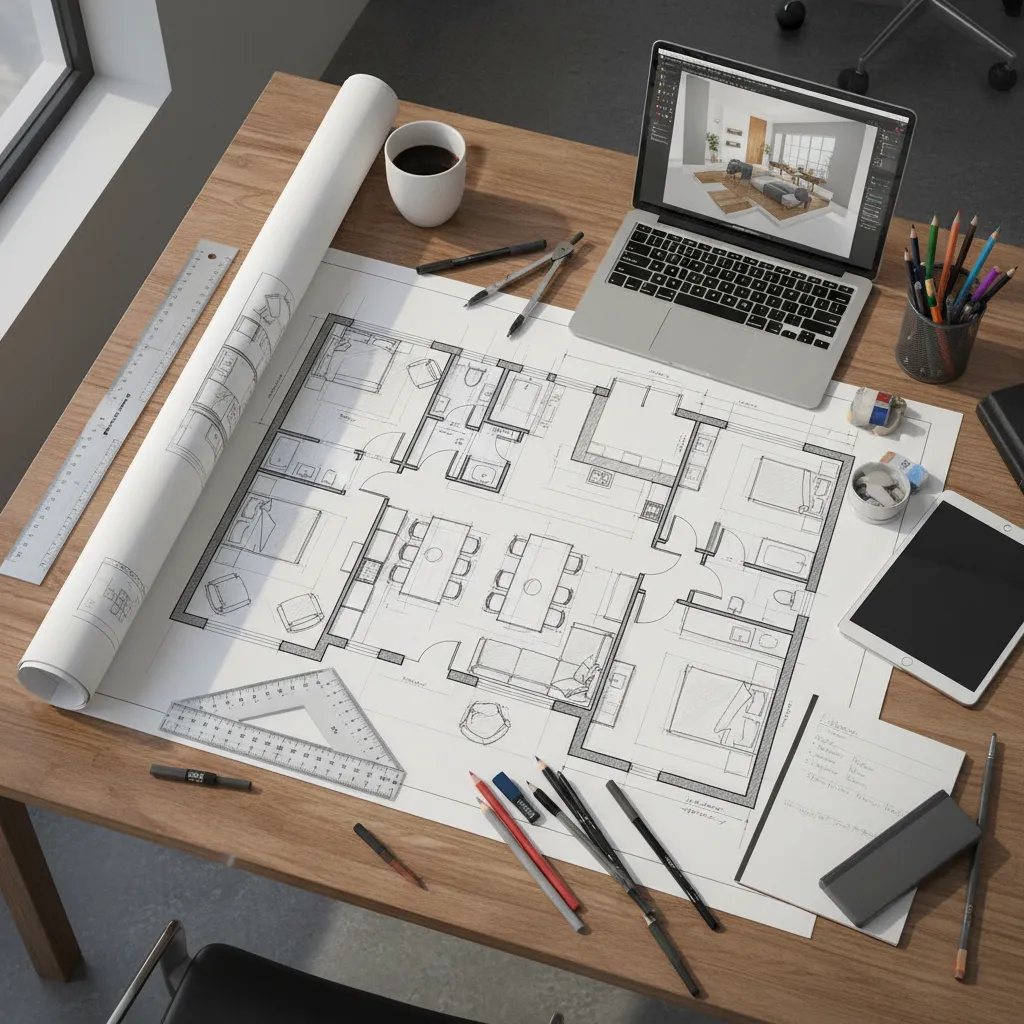 Plano de distribución de un salón diseñado por un profesional