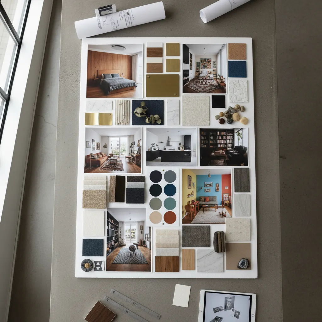 Collage visual con diferentes estilos de interiores