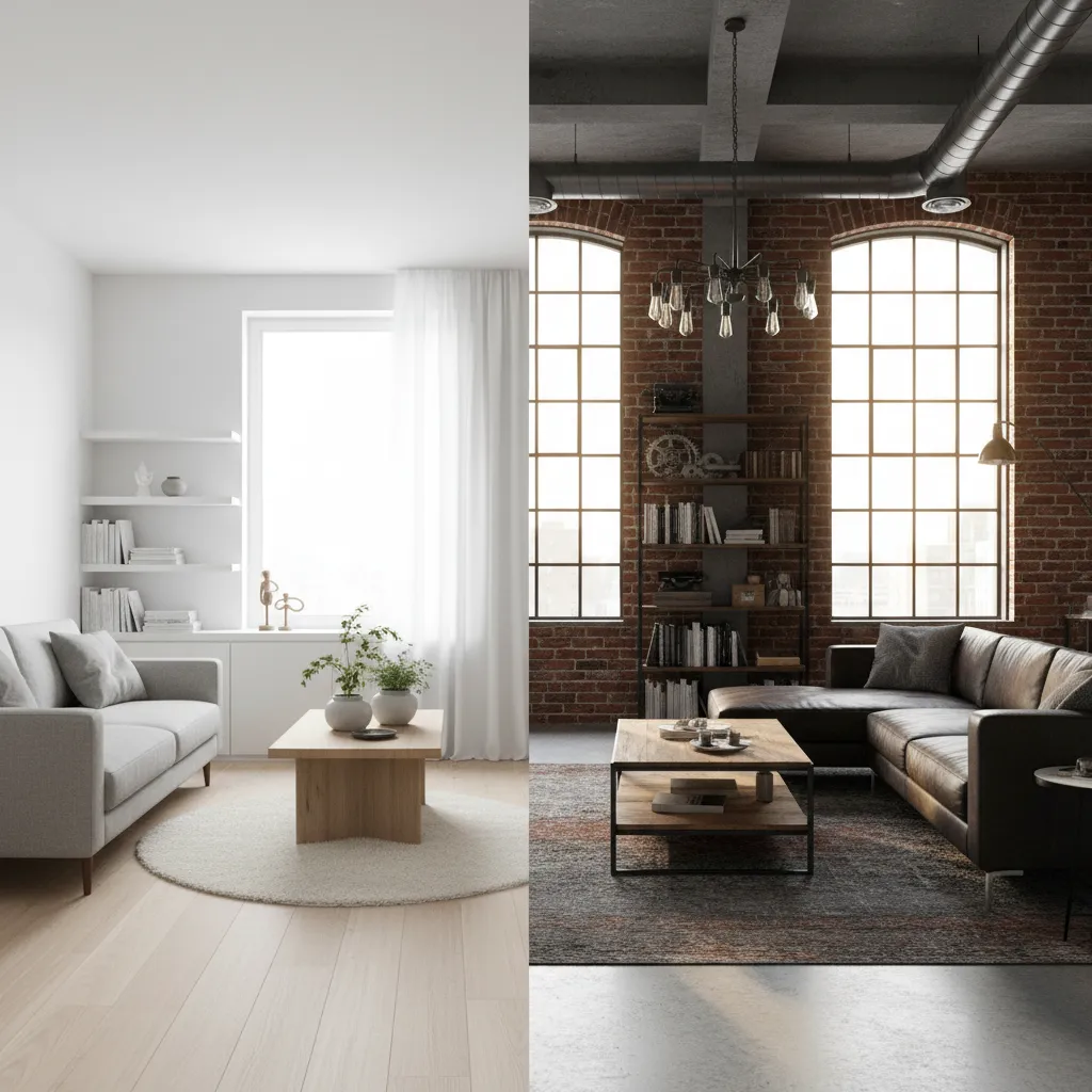 comparación de estilos de interior generados con inteligencia artificial