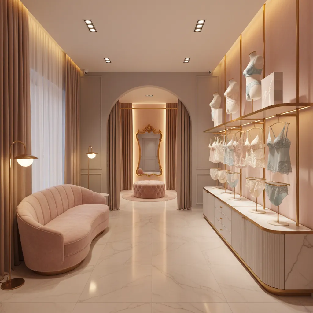 Diseño de interiores de tiendas de lencería