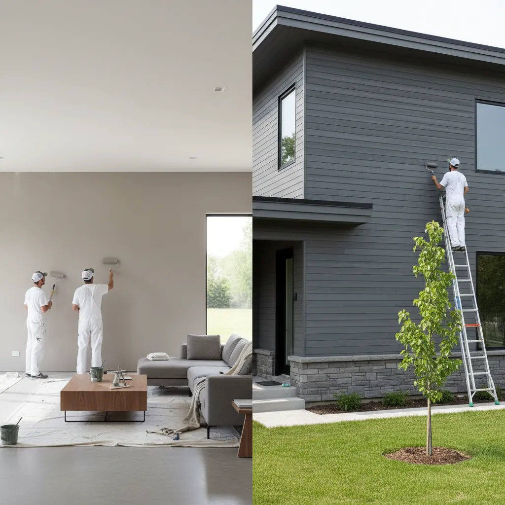 Interior vs Exterior Paint Coverage: How Much Paint a 1600 Sq Ft House Really Needs