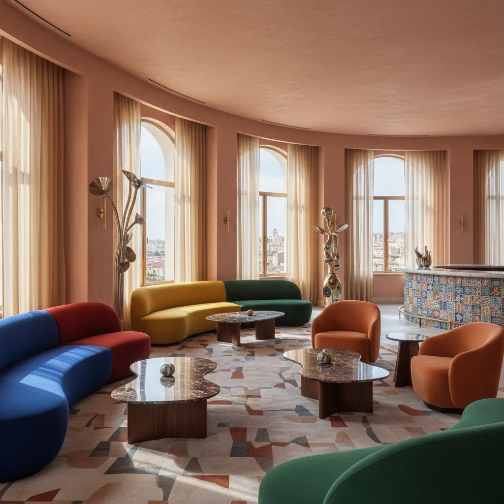 Interior colorido y artístico inspirado en el estilo creativo de Jaime Hayon