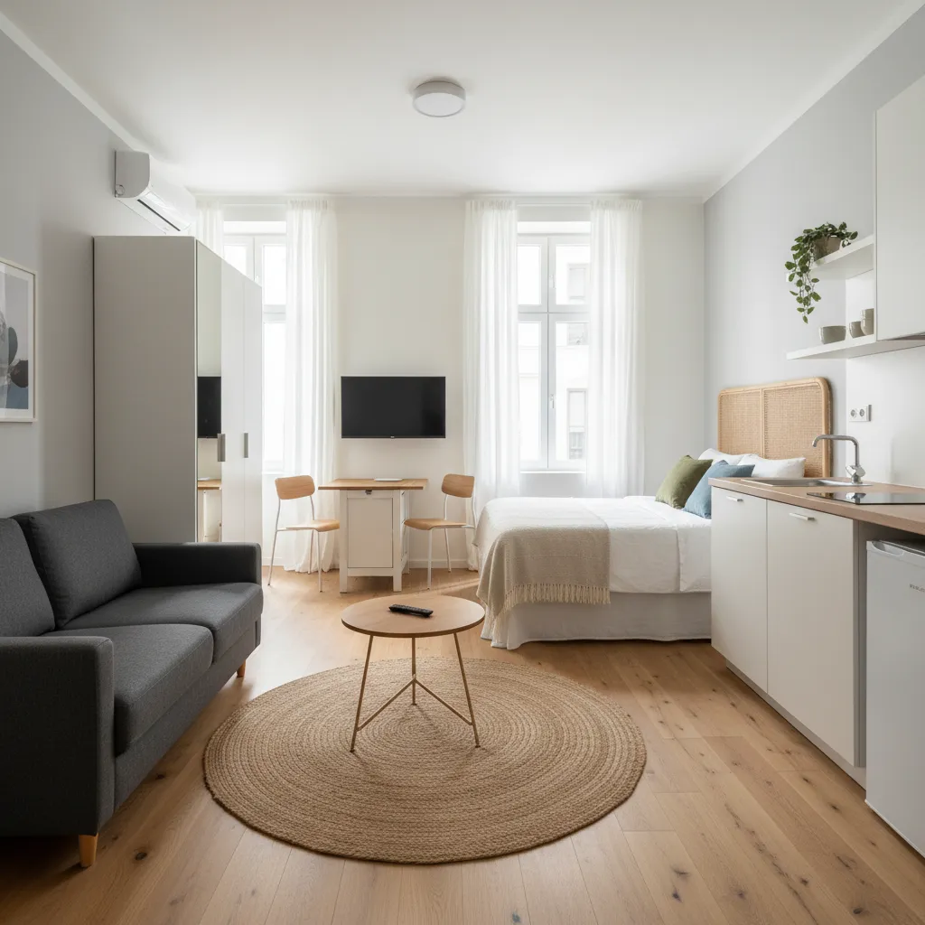 Departamento pequeño optimizado para alquiler temporal con diseño moderno