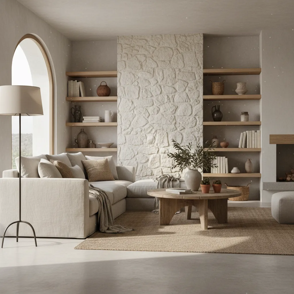 Salón contemporáneo inspirado en interiorismo español