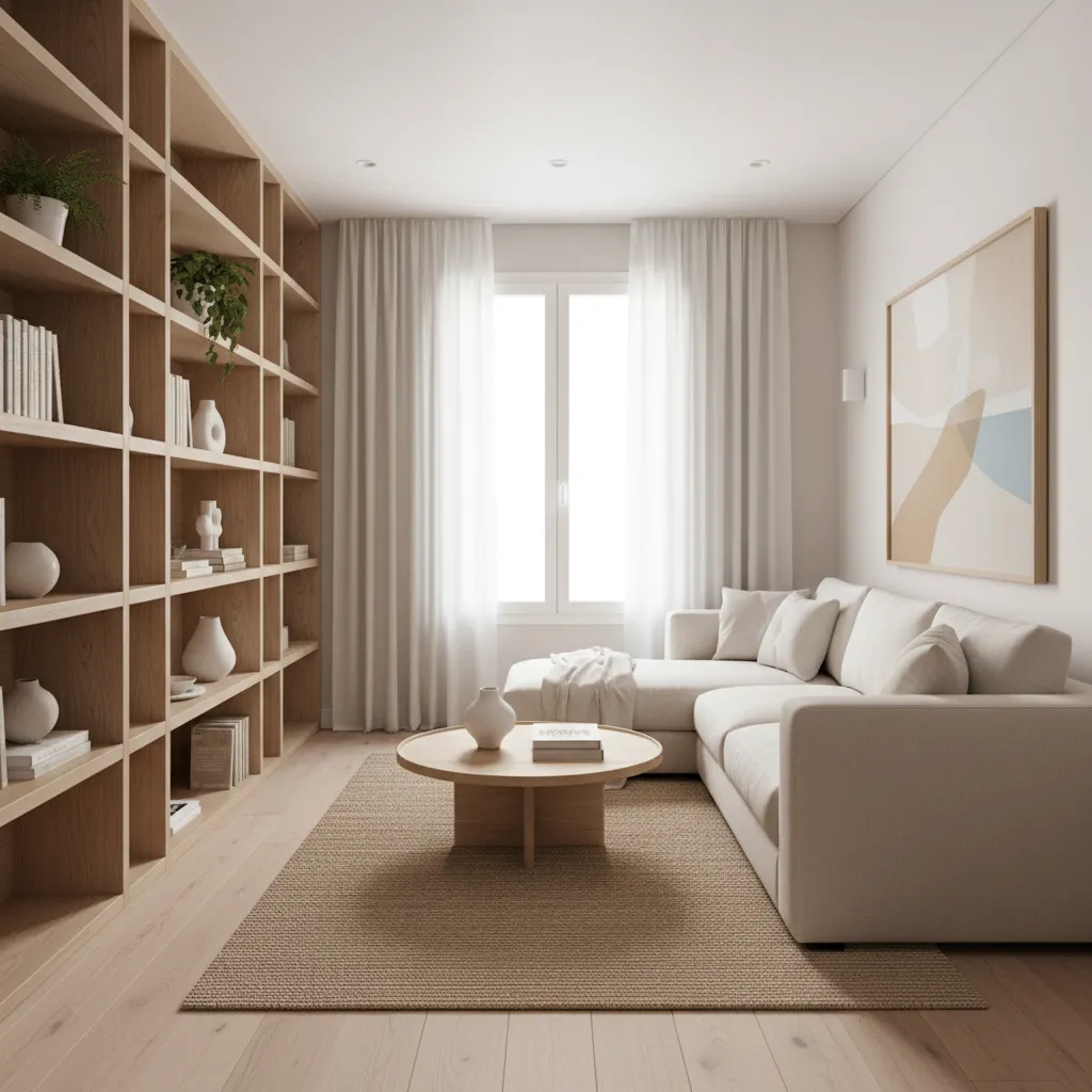 Salón de apartamento madrileño diseñado por un estudio de interiorismo