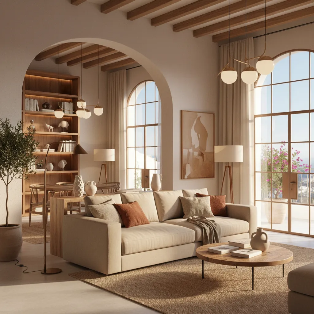 Salón contemporáneo con distribución optimizada y luz natural