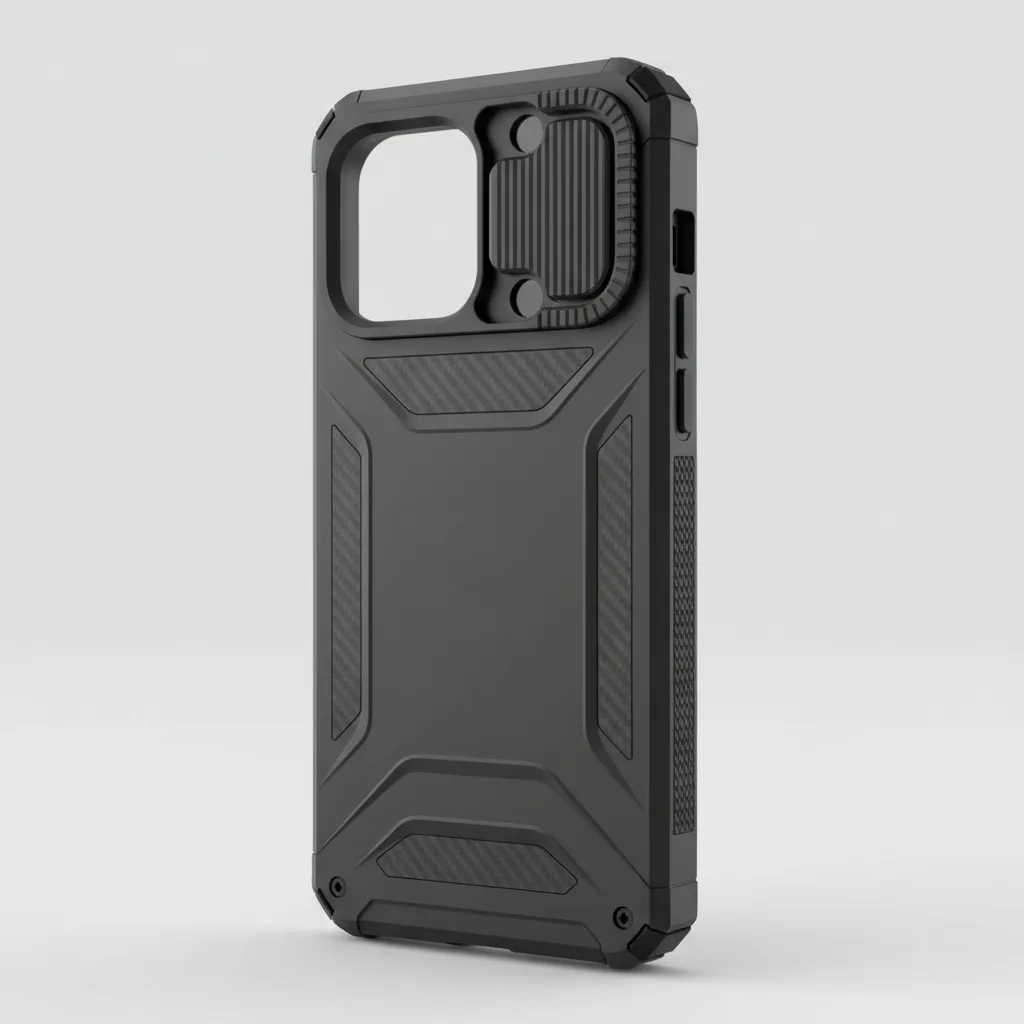 Funda reforzada para iPhone con bordes elevados para protección
