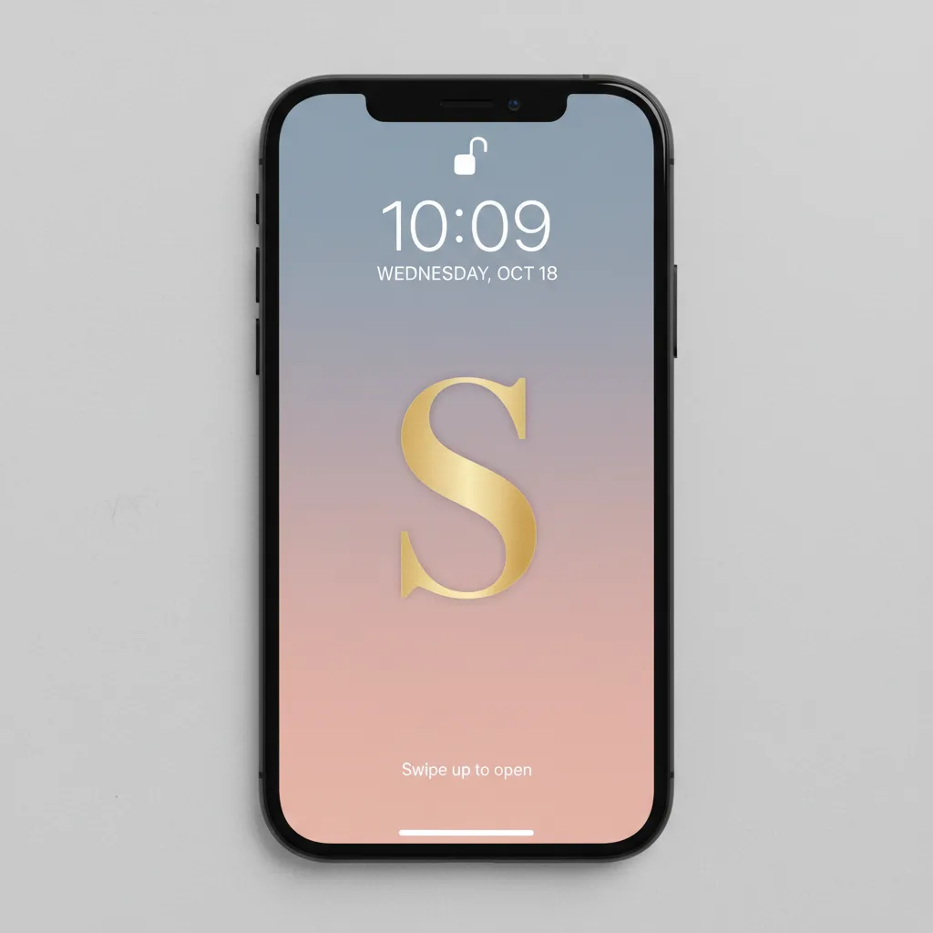 iPhone wallpaper example with centered letter design avoiding cropping