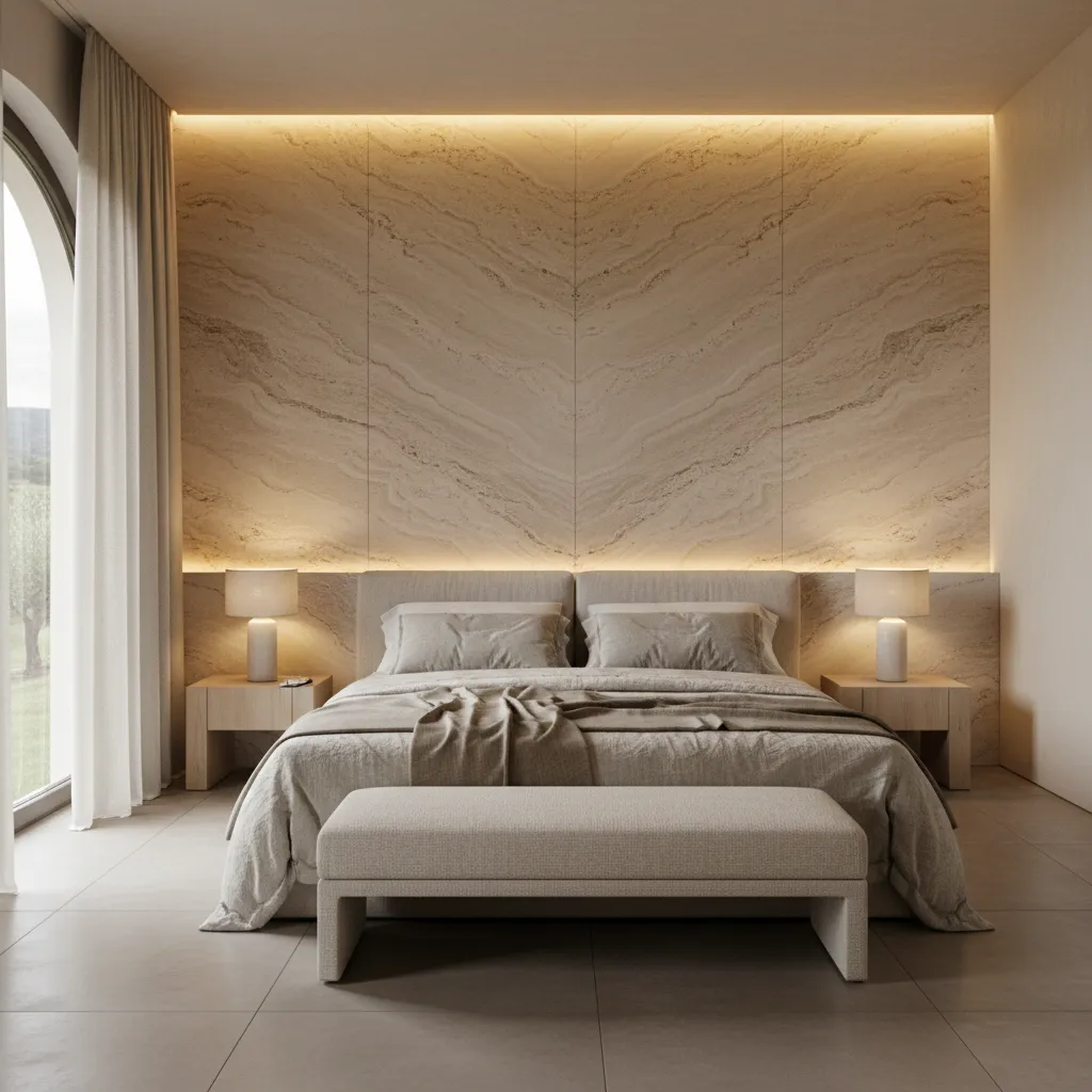 Dormitorio elegante inspirado en diseño interior italiano contemporáneo