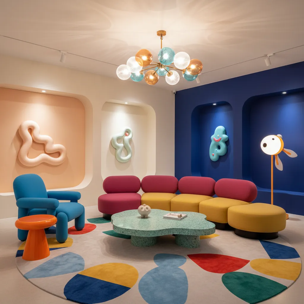 Interior creativo con colores intensos y mobiliario escultórico inspirado en Jaime Hayon