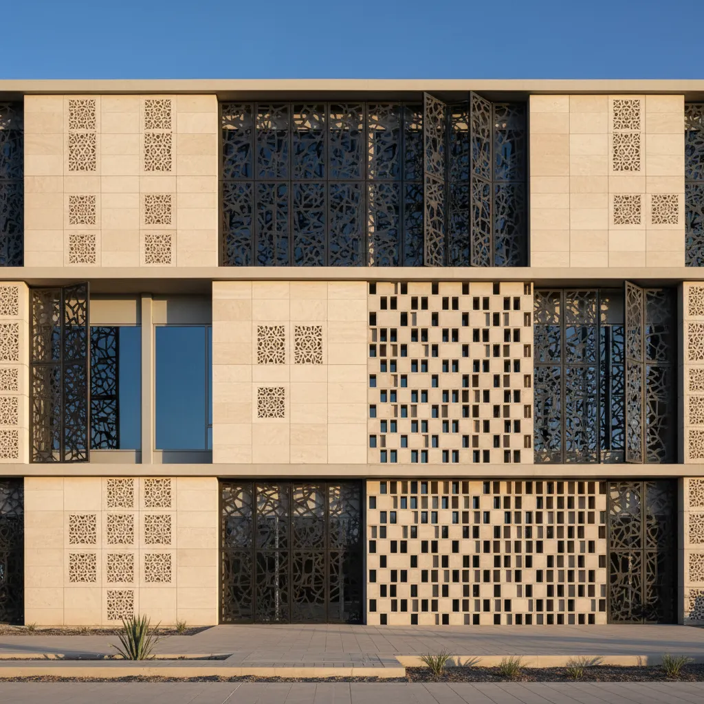 Jali Design Materials Comparison for Building Elevations