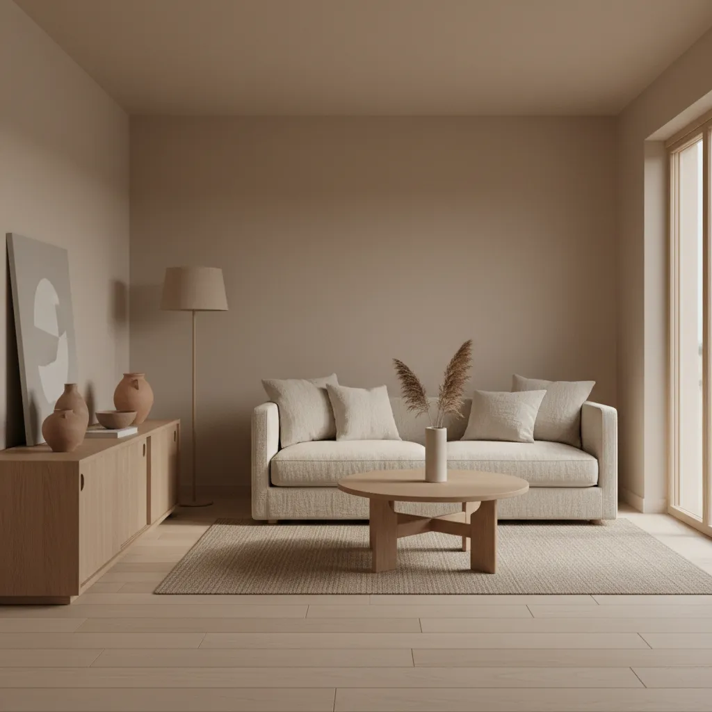 Paleta de colores neutros utilizada en diseño Japandi