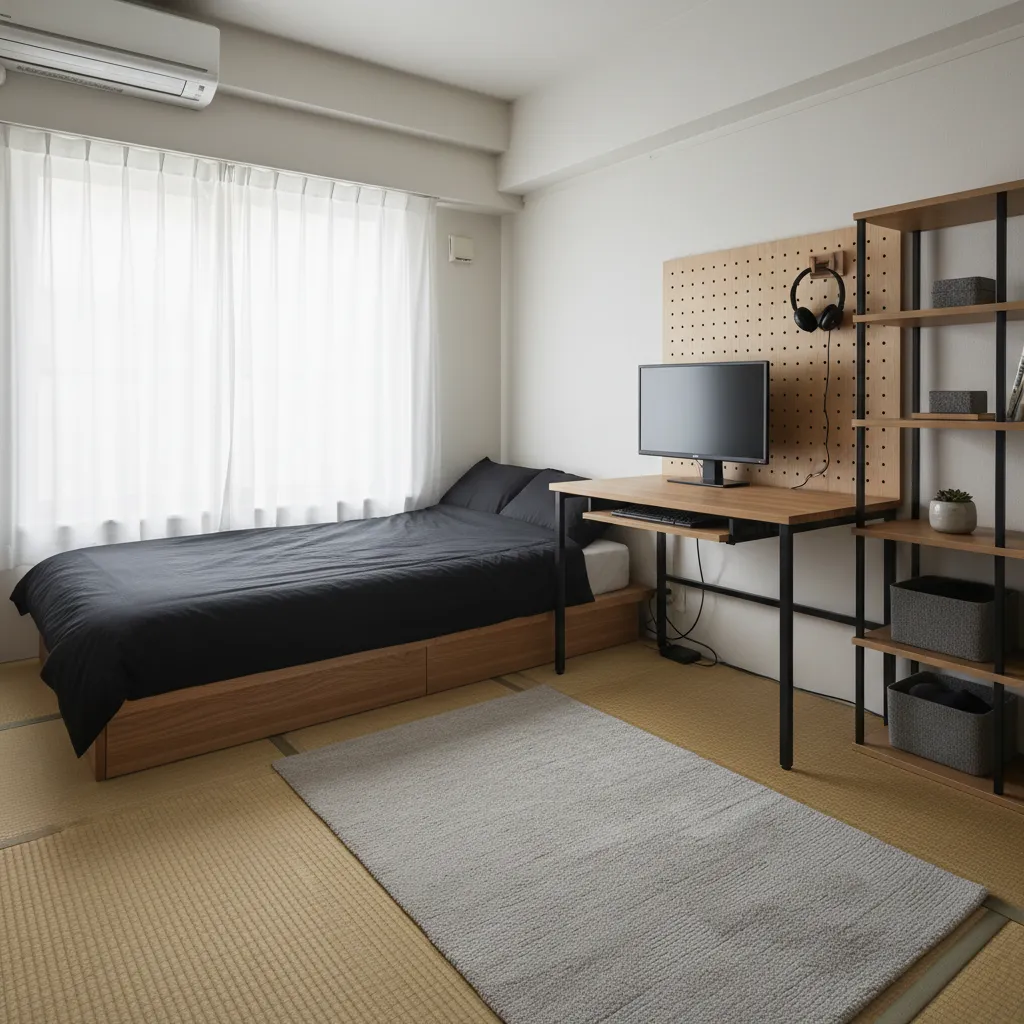 Tips 1: 動線を最短化する日式レイアウトで“座る→遊ぶ→片づける”を一筆書きに（動線計画＋東京小型アパート）