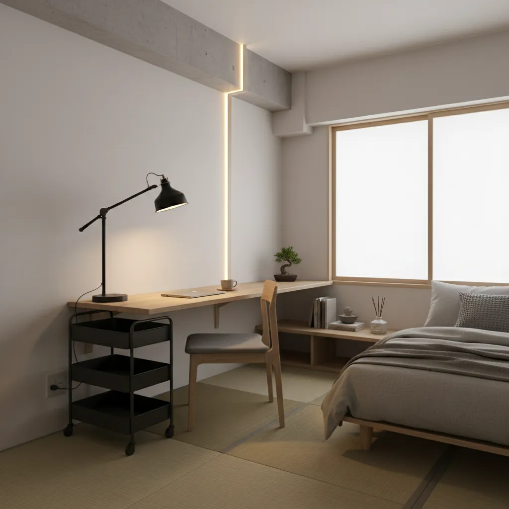 六畳の作業部屋アイデア10選｜一人暮らし×日本室内デザイン: 東京・大阪・京都の小さな1R/1Kを“働ける部屋”に変える、やさしい動線と日式収まり