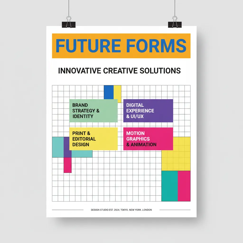 Ejemplo de cartel con jerarquía visual clara y tipografía destacada