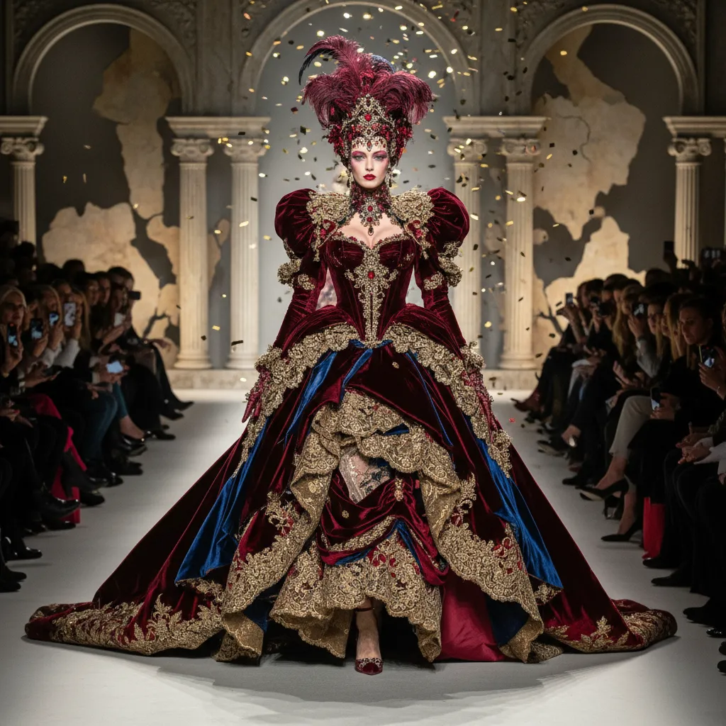 Desfile teatral inspirado en la etapa de John Galliano en Dior