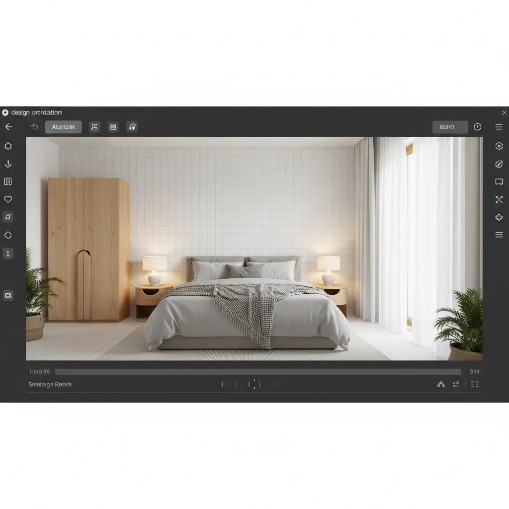 Diseño virtual de dormitorio moderno dentro de un juego de interiorismo