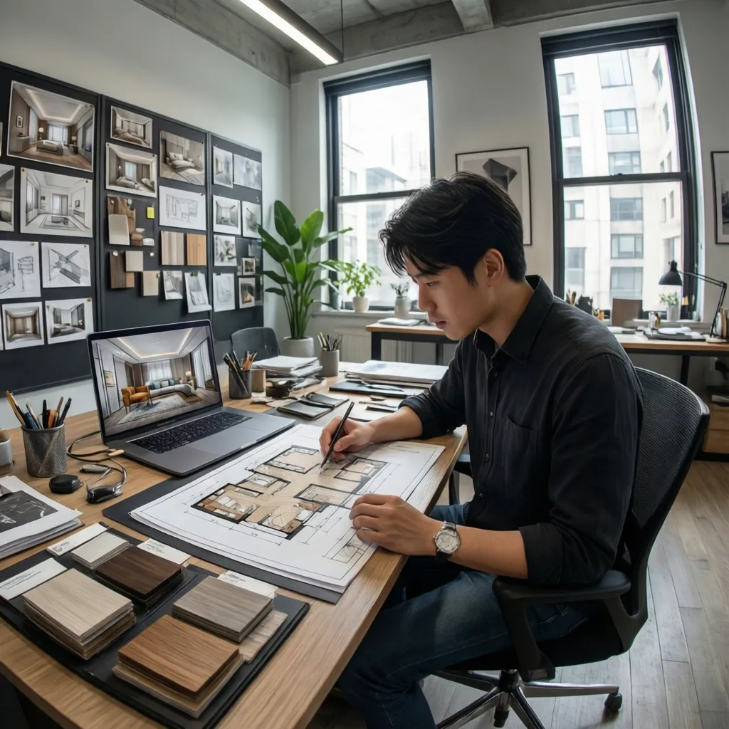 Daily Workflow of a Junior Interior Designer in a Design Studio