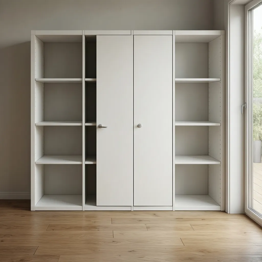 Ready-made door insert installed in an IKEA Kallax cube shelf