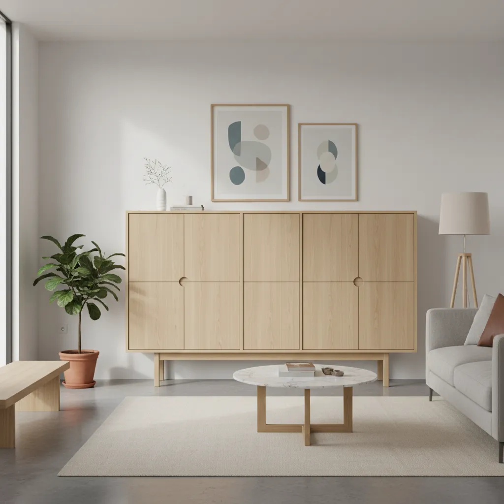 Kallax shelf converted into cabinet storage with simple wooden doors