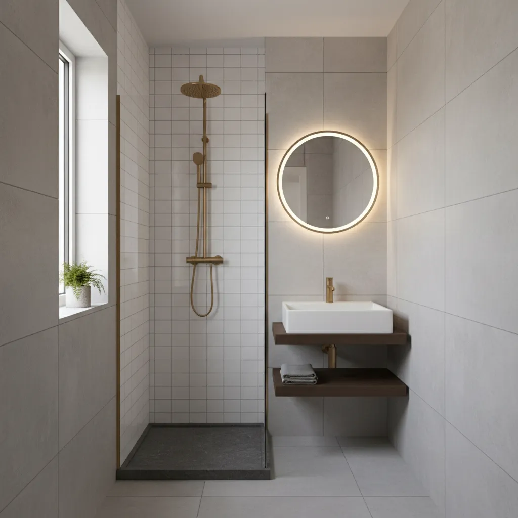 Kamar mandi kecil pada rumah mikro
