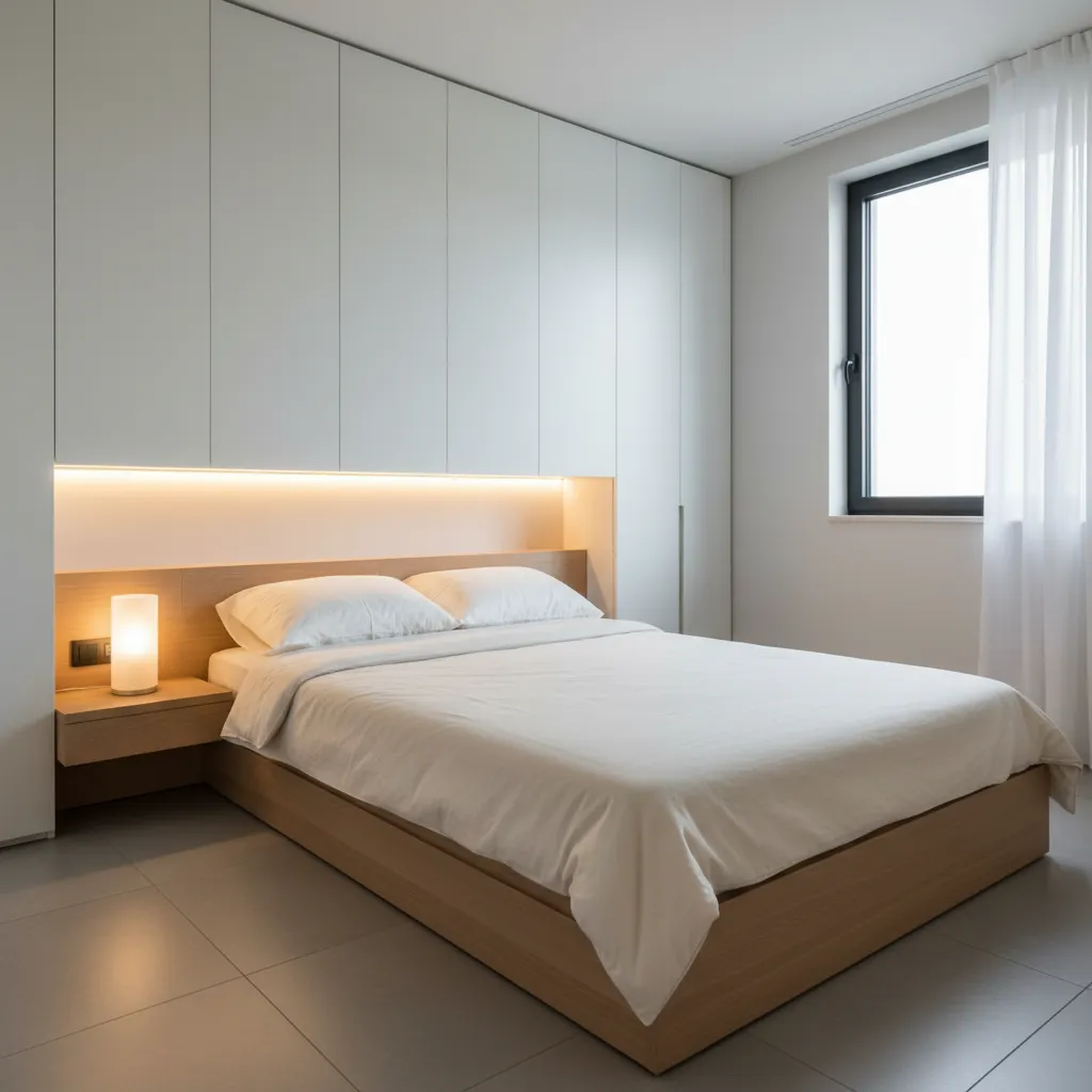 Kamar tidur kecil pada rumah ukuran 5x10