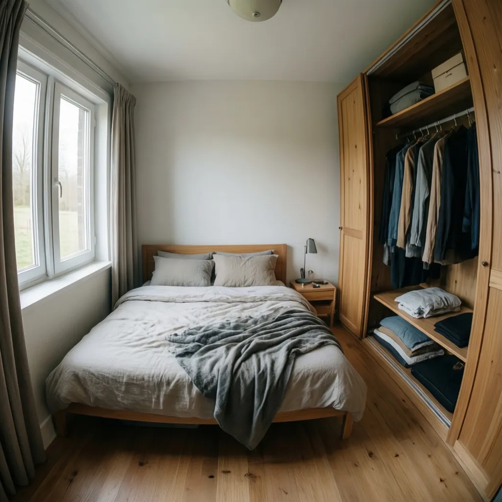 Kamar tidur kecil pada rumah minimalis