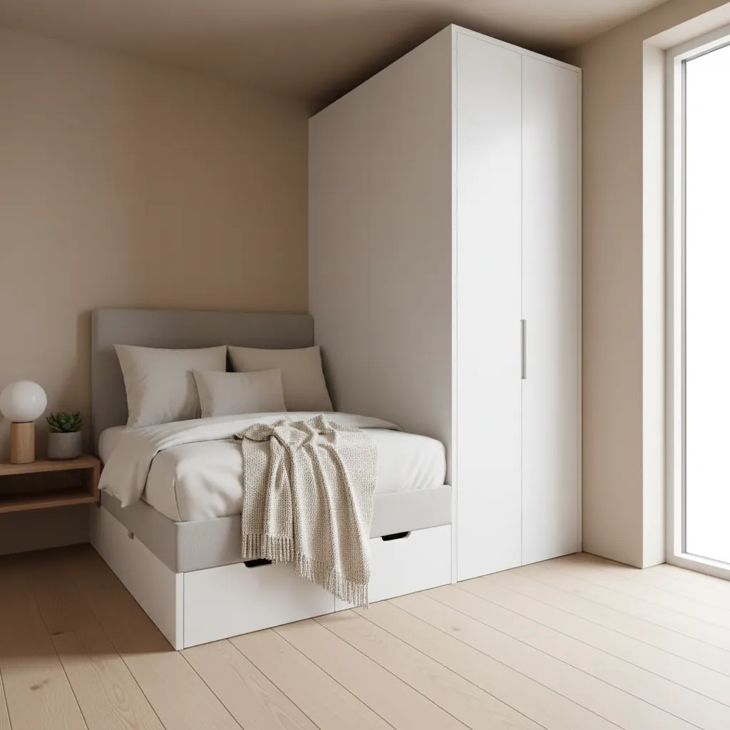 Kamar tidur kecil dalam rumah ukuran 3x8 meter