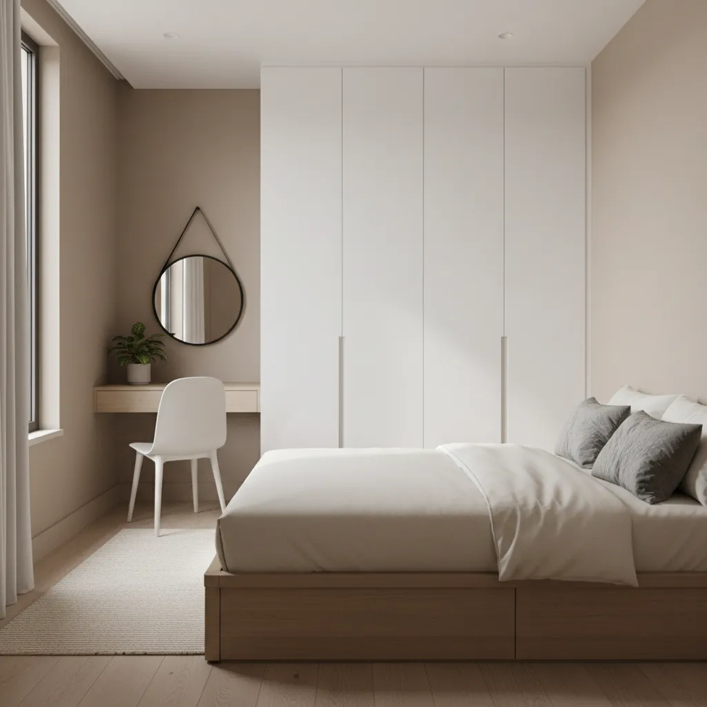 Contoh kamar tidur pada rumah ukuran 8x8 dua lantai