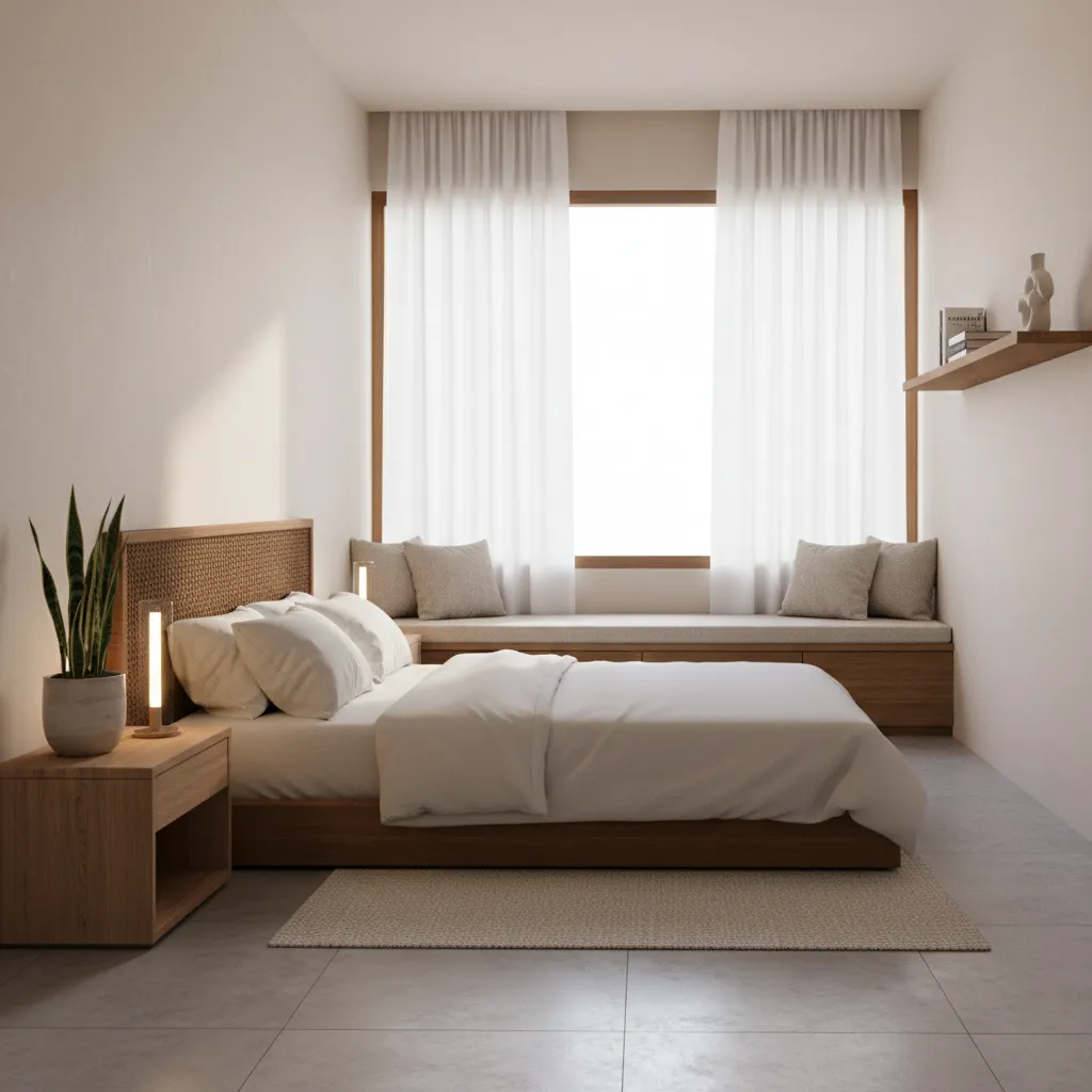 Contoh kamar tidur ukuran kecil yang nyaman